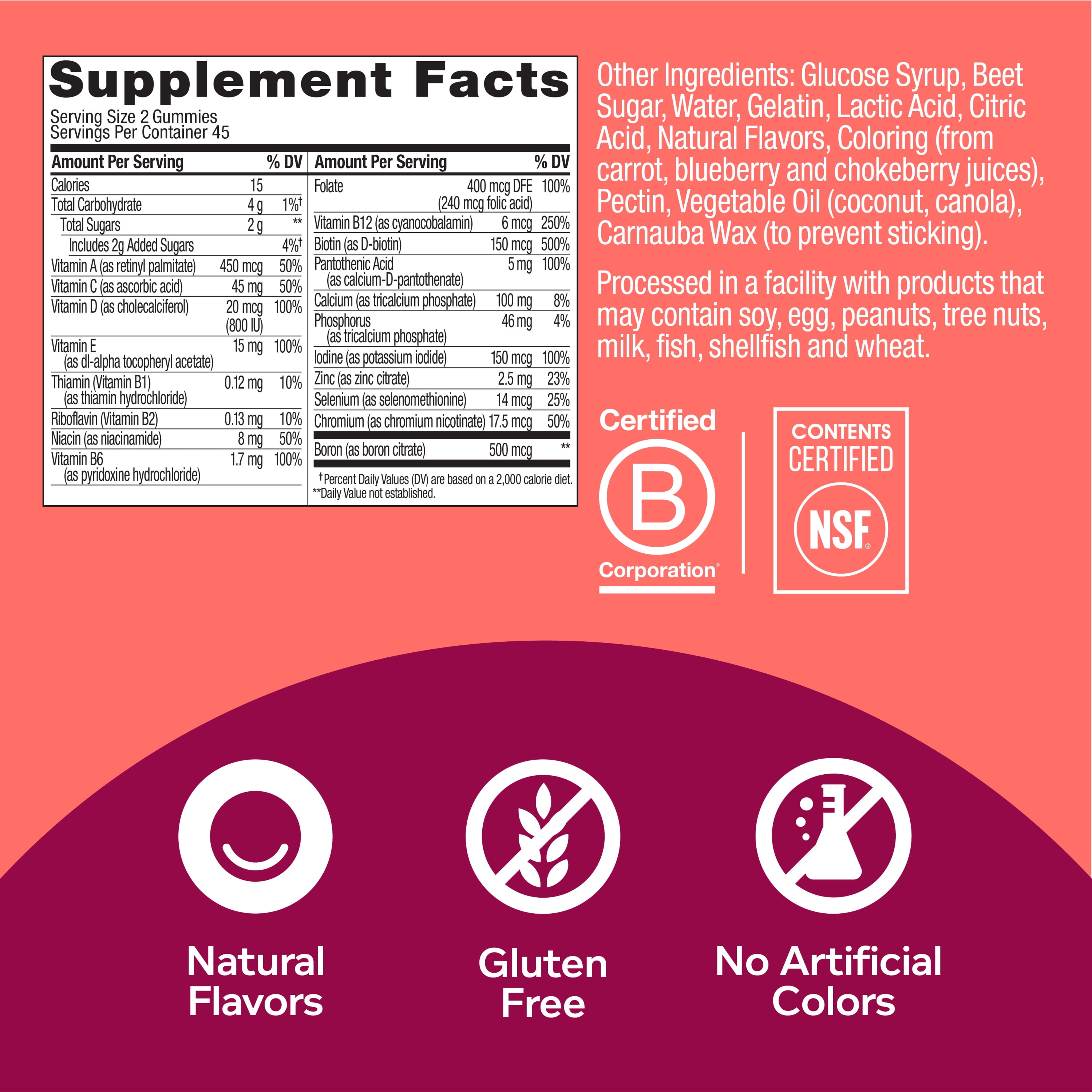 OLLY Women's Multivitamin Gummies with Essential Vitamins