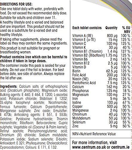 Centrum Advance Multivitamin Tablets - 100 Count