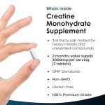 Creatine Monohydrate Tablets 3000mg - 180 Count