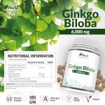 Ginkgo Biloba 6000mg Vegan Tablets - 400 Count