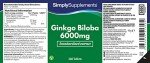 Ginkgo Biloba 6000mg Vegan 360 Tablets