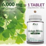 Ginkgo Biloba 6000mg Vegan Tablets - 400 Count