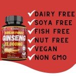 Korean Panax Ginseng Extract 12,000mg - 120 Tablets
