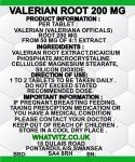 Valerian Root 200mg Extract - 120 Tablets