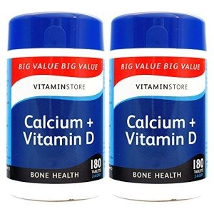 Calcium and Vitamin D Supplement, 180 Tablets, 2 Packs