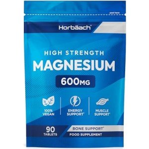 High Strength Magnesium 600mg Vegan Tablets – 90 Count