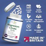 High Strength Vegan Magnesium Citrate 650mg Capsules