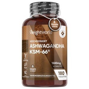 KSM-66 Ashwagandha 1500mg - 180 Easy-to-Swallow Tablets