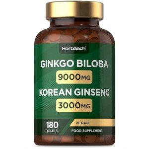 Ginkgo Biloba & Ginseng Tablets - 180 Vegan Caps