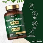 Ginkgo Biloba & Ginseng Tablets - 180 Vegan Caps