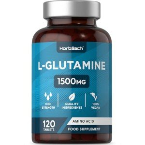 High Strength L-Glutamine Tablets 1500mg, 120 Count