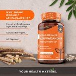 Ashwagandha Bio 500mg Vegan Supplement Capsules