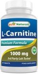 Best Naturals L-Carnitine 1000mg Tablets 60 Count