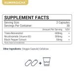 NAD+ Trans-Resveratrol 1100mg with Black Pepper