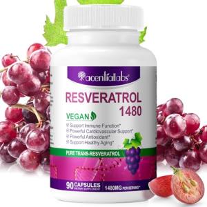 High-Potency Resveratrol 1480mg, 90 Capsules