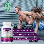 High-Potency Resveratrol 1480mg, 90 Capsules