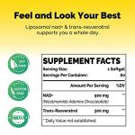Liposomal NAD+ & Trans-Resveratrol 800mg Softgels
