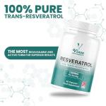 Vinco 1000mg Pure Trans-Resveratrol Capsules, 60 Count