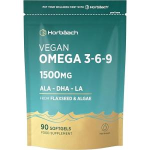 Vegan Omega 3-6-9 Capsules, High Strength Flaxseed Oil