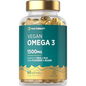 Vegan Omega 3 DHA Algae Oil Softgels 1500mg