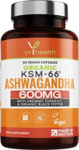 Organic Ashwagandha Capsules with Turmeric & Black Pepper