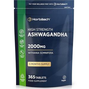 High Strength 2000mg Ashwagandha 365 Vegan Tablets