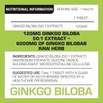 High Strength Vegan Ginkgo Biloba 6000mg, 180 Tablets