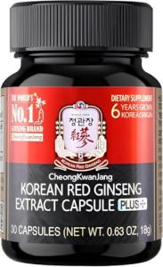 Korean Red Ginseng Extract Capsules for Energy & Focus