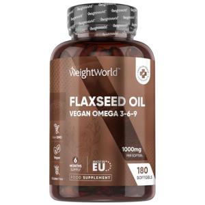 Vegan Flaxseed Oil Softgels - 180 Count