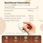 Vegan Flaxseed Oil Softgels - 180 Count