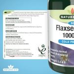 Flaxseed Oil 1000mg Omega-3 Softgels - 90 Capsules