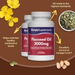 Flaxseed Oil 3000mg - Vegan Omega 3 Support