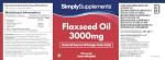 Flaxseed Oil 3000mg - Vegan Omega 3 Support