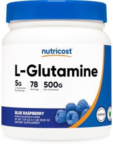 L-Glutamine Powder, 500g - Blue Raspberry Flavor