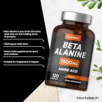 Beta Alanine 1500mg Vegan Capsules - 120 Count