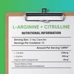 L-Arginine & Citrulline High Strength Capsules 90 Count