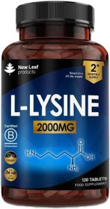 L-Lysine 2000mg Vegan Tablets - 120 Count