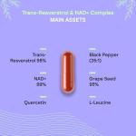 Trans Resveratrol NAD+ Complex with Quercetin 60 Capsules
