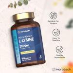L-Lysine 2000mg Vegan Amino Acid Supplement 180 Tablets