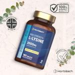 L-Lysine 2000mg Vegan Amino Acid Supplement 180 Tablets