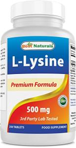 L-Lysine 500 mg - 250 Tablets by Best Naturals