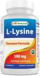 L-Lysine 500 mg - 250 Tablets by Best Naturals