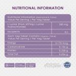 High Strength L-Lysine Tablets 500mg - 120 Count