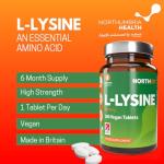 L-Lysine 1000mg Vegan Tablets - 180 Count