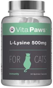 VitaPaws L-Lysine 500mg for Cats - 90 Capsules