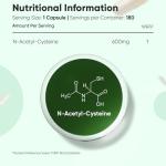 NAC N-Acetyl-Cysteine 600mg Vegan Capsules