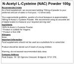 N-Acetyl L-Cysteine Powder 100g - Vegan Formula