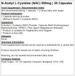 N-Acetyl L-Cysteine 500mg Vegan Capsules