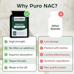 Purolabs NAC N-Acetyl-Cysteine 600mg Vegan Capsules