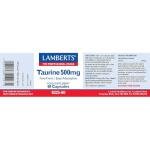 Lamberts Taurine 500mg - High Strength Amino Acid
